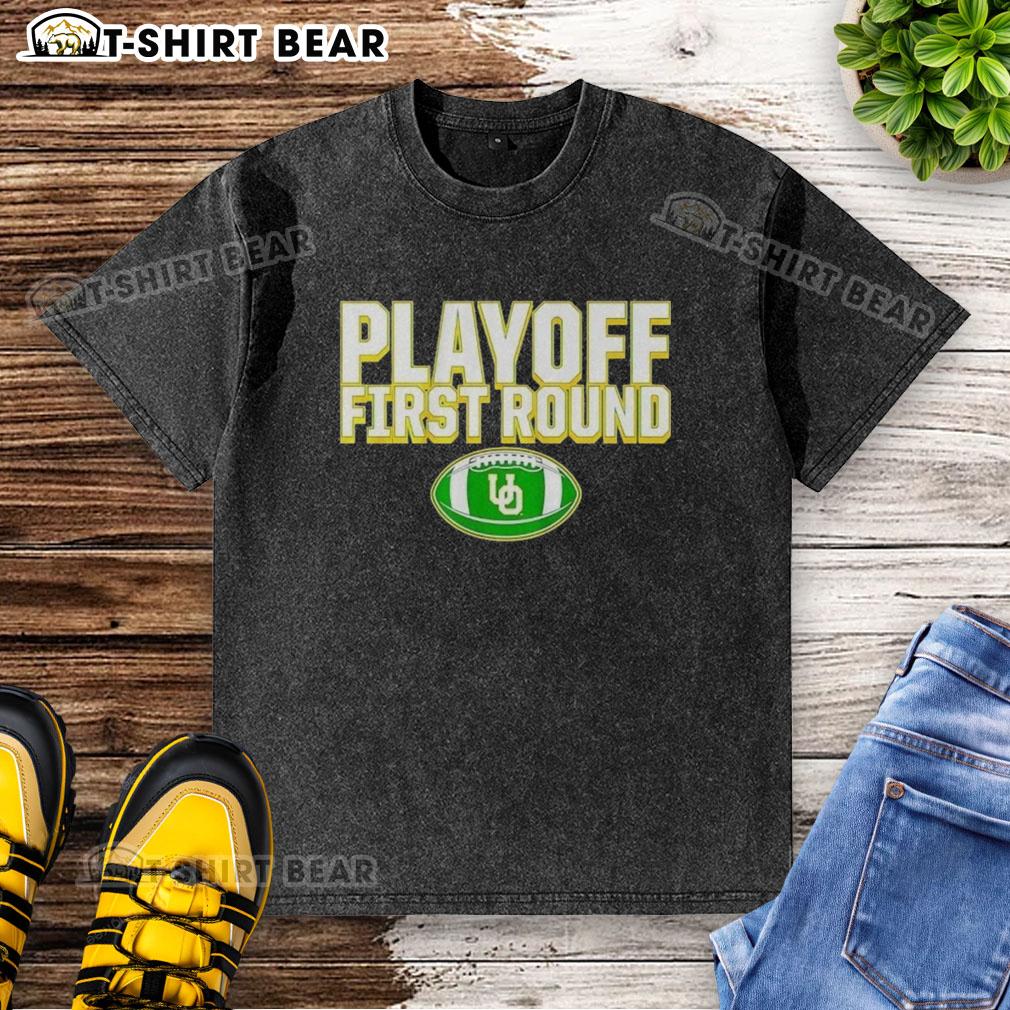 Top Playoff First Round Oregon Ducks 2025 CFP Winner washed t-shirt, featuring bold team graphics and a relaxed fit.