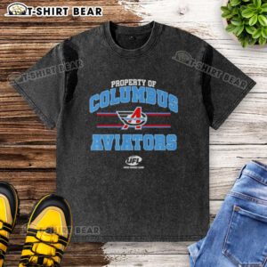 Columbus Aviators UFL Logo washed t-shirt showcasing a stylish design for fans of the team and comfortable casual wear.