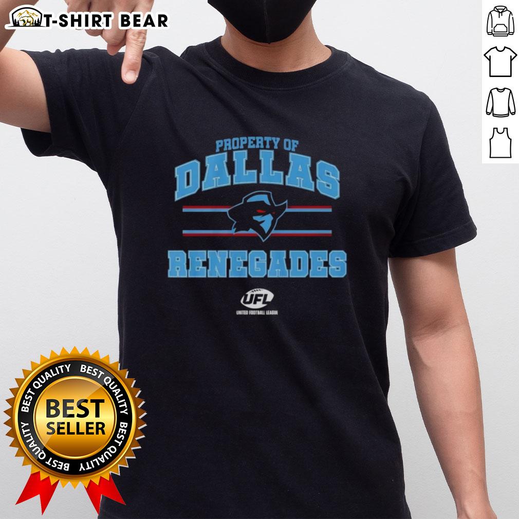 Alt Text: Dallas Renegades UFL logo T-shirt featuring bold graphics for fans of the top property team in Dallas.