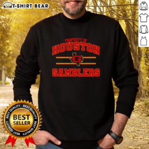 Houston Gamblers UFL logo sweatshirt showcasing vibrant design, perfect for fans of the team and stylish sportswear.
