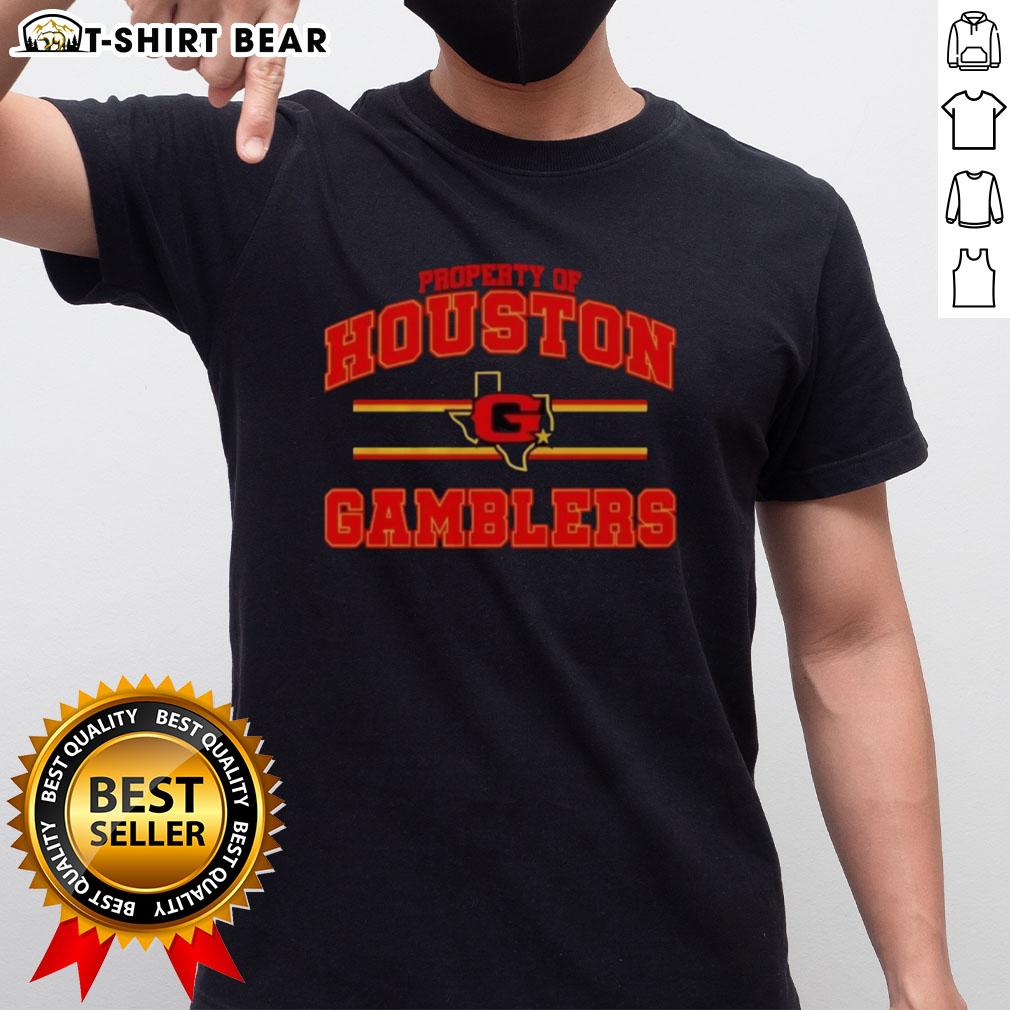 Alt Text: Houston Gamblers UFL logo T-shirt showcasing top property design for fans of the United Football League.