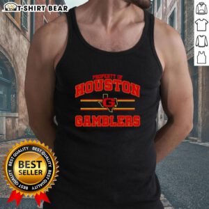 Alt Text: Houston Gamblers UFL logo tank top featuring vibrant colors and bold branding for fans and sports enthusiasts.
