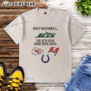 New York Jets celebrate more wins than washed T-shirt since November 1, showcasing team success and fan excitement.