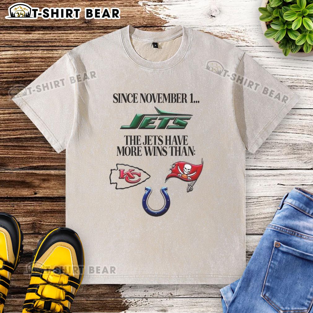 New York Jets celebrate more wins than washed T-shirt since November 1, showcasing team success and fan excitement.