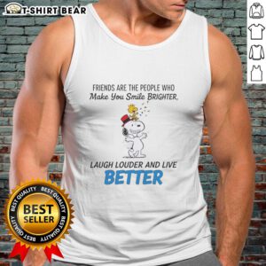 Top Snoopy friends tank top featuring a cheerful design that celebrates friendship and joy, perfect for casual wear.