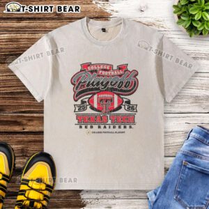 Top Texas Tech Red Raiders College Football Playoff 2025-2026 washed t-shirt in red with team logo for fans.