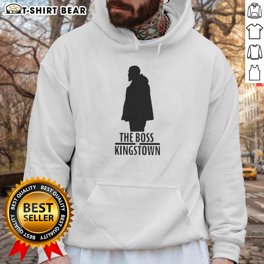 Alt Text: Top The Boss of Kingstown hoodie featuring bold graphics and a comfortable fit, perfect for fans of the series.