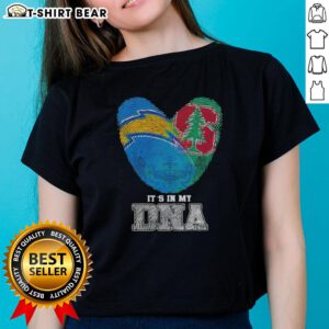 Awesome Fingerprints Los Angeles Chargers X Stanford Cardinal Ladies Tee showcasing unique DNA design and team spirit.