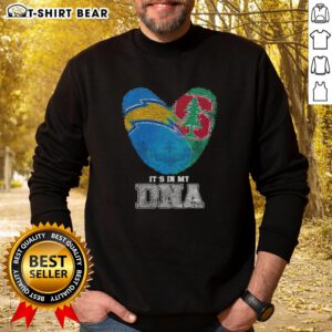 Awesome Fingerprints Los Angeles Chargers x Stanford Cardinal sweatshirt featuring bold DNA design.