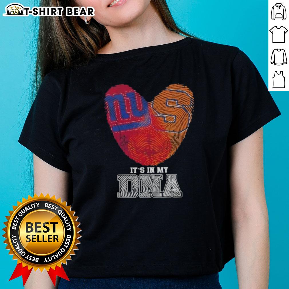 Awesome Fingerprints New York Giants X Syracuse Orange Ladies Tee showcasing vibrant team colors and stylish design.