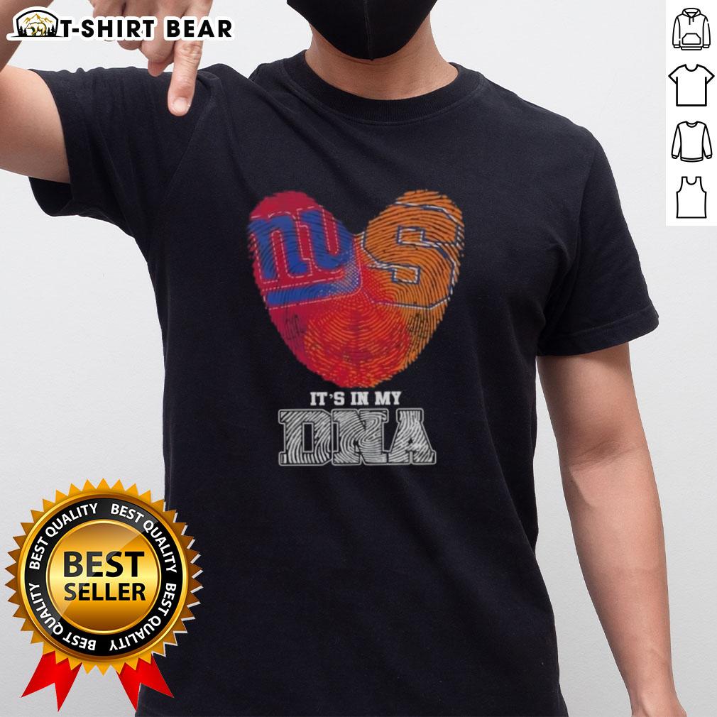 Awesome Fingerprints New York Giants x Syracuse Orange t-shirt showcasing unique design celebrating sports DNA.