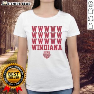 Awesome Indiana Football Windiana 2025 National Champions ladies tee featuring bold graphics and a stylish design.