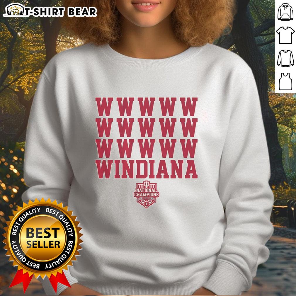 Awesome Indiana Football Windiana 2025 National Champions Sweatshirt showcasing team pride and victory.