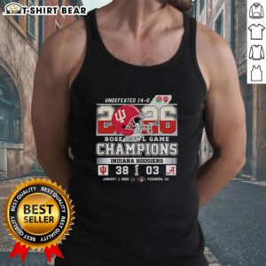 Indiana Hoosiers beat Alabama Crimson Tide at the 2026 Rose Bowl Game, showcased on a vibrant tank top.