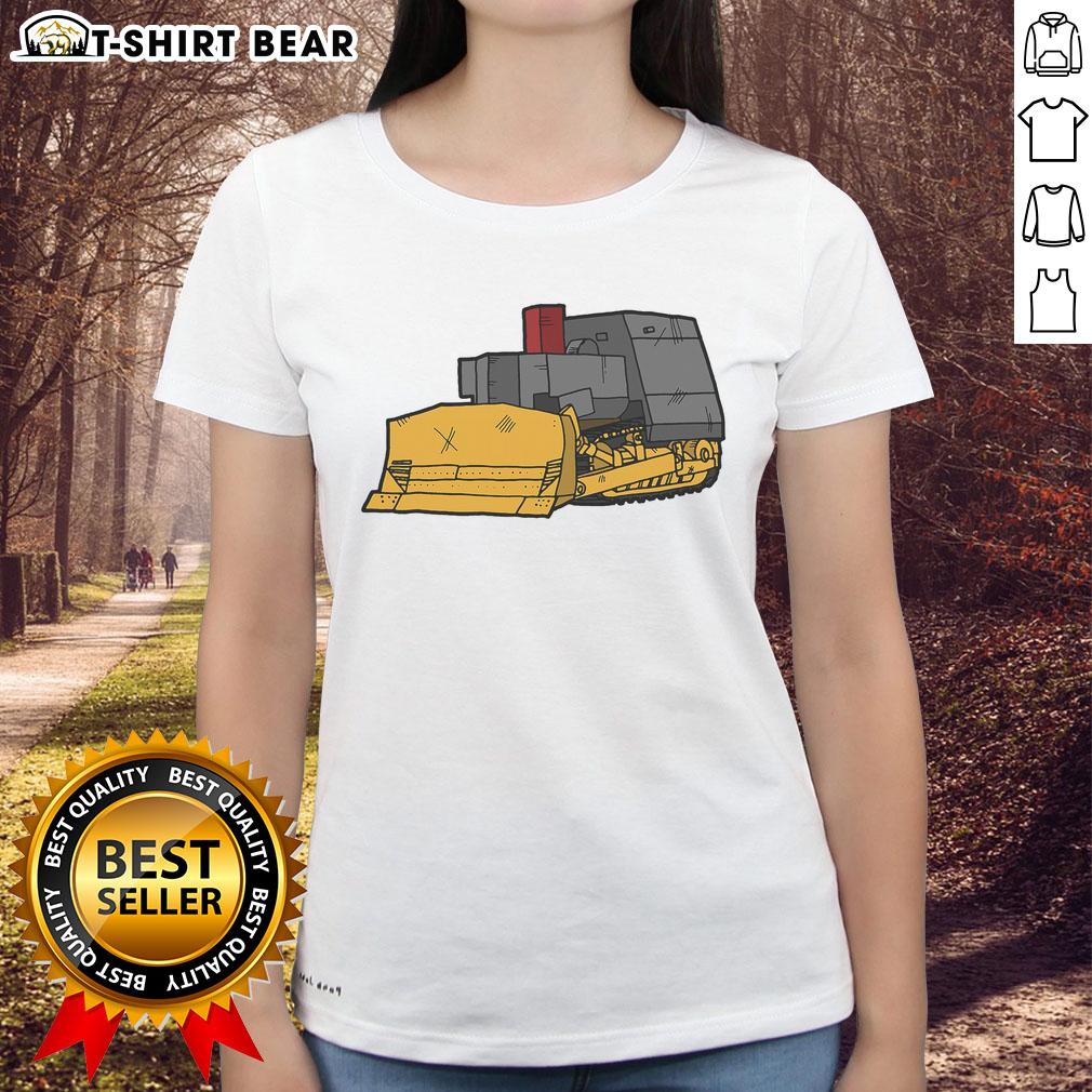Alt Text: Awesome Killdozer modified bulldozer ladies tee featuring a bold graphic design, perfect for fans of heavy machinery.