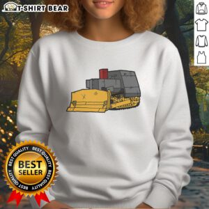 Awesome Killdozer modified bulldozer sweatshirt featuring a bold graphic design, perfect for fans of heavy machinery.