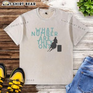 Awesome What Number Are They On washed t-shirt featuring a trendy graphic design in a casual fit.