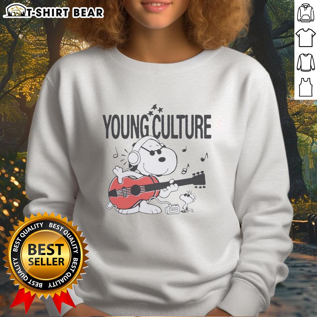 Awesome Young Culture Snoopy Drift Streetwear Sweatshirt featuring vibrant colors and trendy design for casual wear.