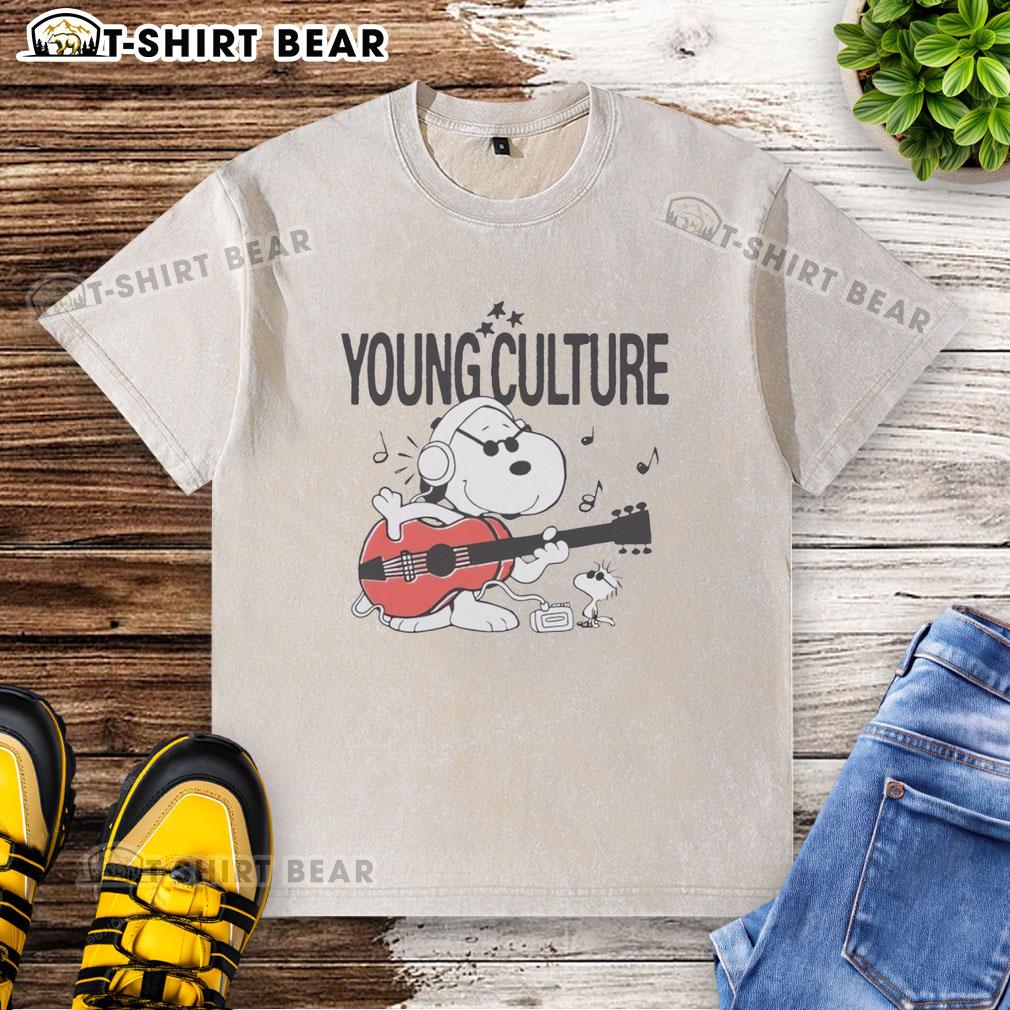Awesome Young Culture Snoopy Drift Streetwear washed t-shirt featuring a vibrant Snoopy graphic on a casual fit.