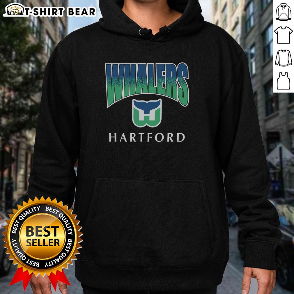 Cute Hartford Whalers vintage sweep-down hoodie featuring classic team colors and logo, perfect for fans.