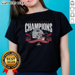 Funny New England Patriots 2025-2026 AFC Championship Champions ladies tee, featuring playful graphics and team colors.