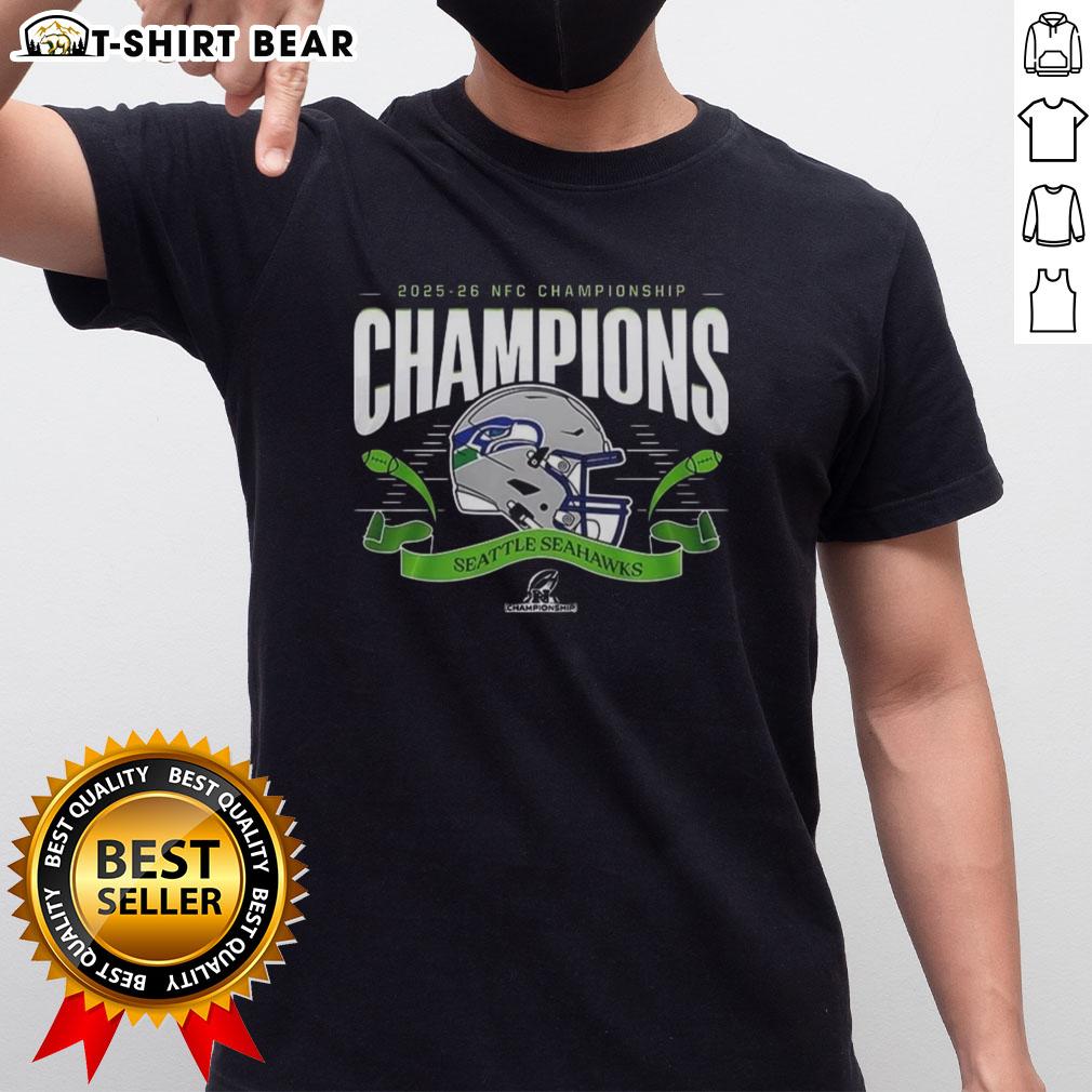 Funny Seattle Seahawks 2025-2026 NFC Championship Champions T-Shirt featuring a playful design for fans.