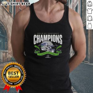 Alt Text: Funny Seattle Seahawks 2025-2026 NFC Championship Champions tank top featuring a humorous design for fans.