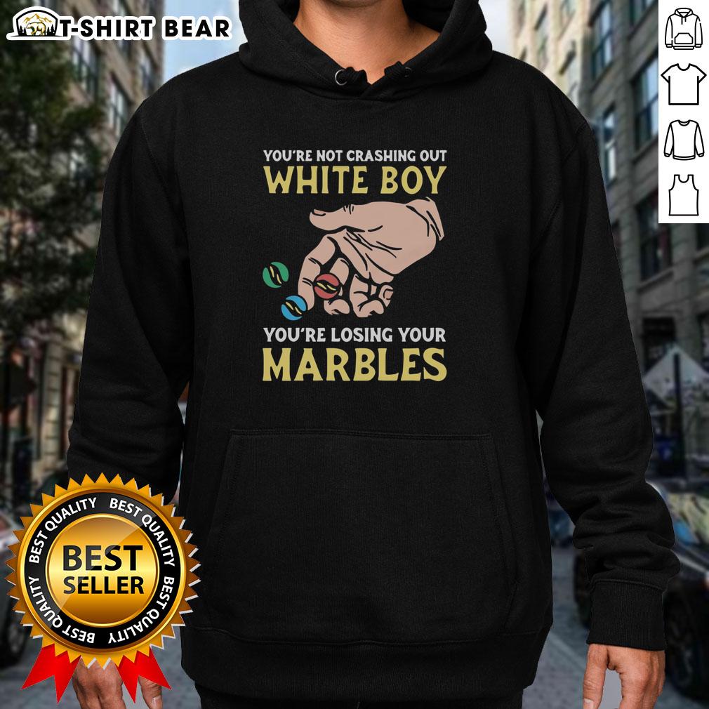 Funny 'You're Not Crashing Out, You're Losing Your Marbles' hoodie for men, perfect for casual wear and unique style.
