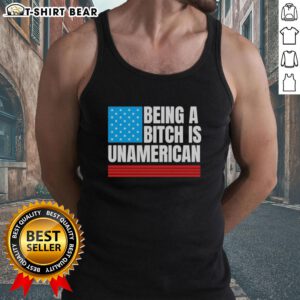 Good Being A Bitch Is Unamerican USA Flag Tank Top in vibrant colors, perfect for patriotic and bold fashion statements.