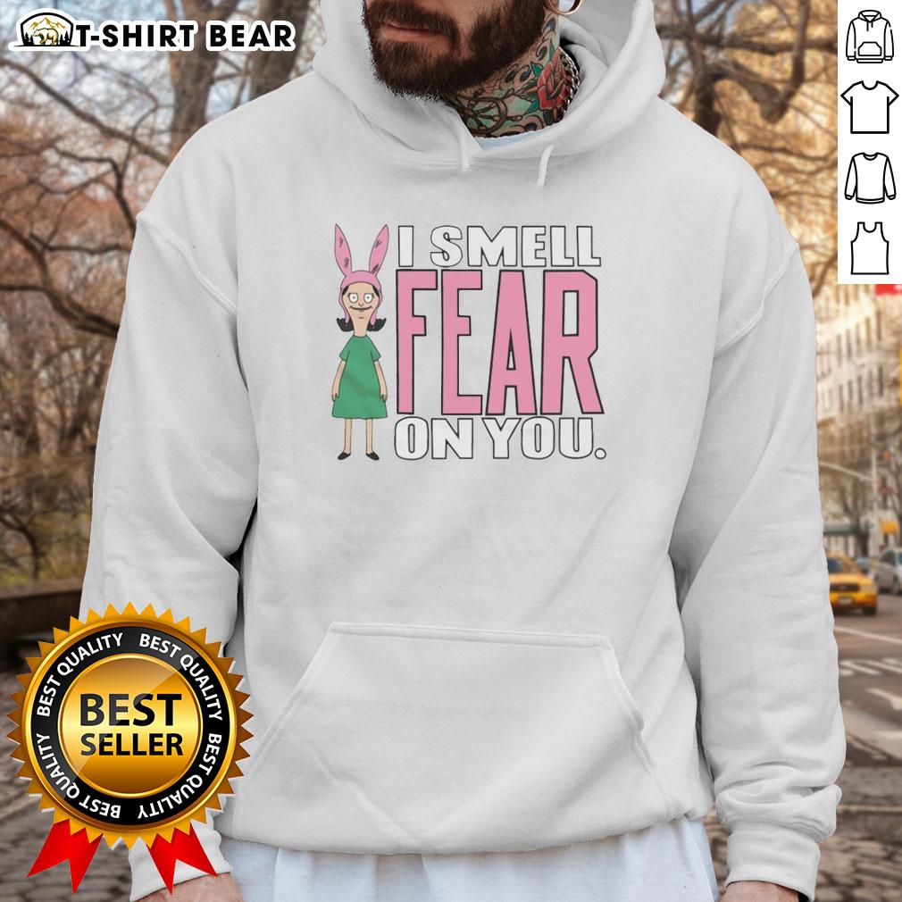 Good Bobs Burgers Louise I Smell Fear On You Hoodie featuring vibrant design and cozy fit for fans of the show.