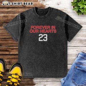 Good Chicago Cubs Forever in Our Hearts washed t-shirt featuring team colors and logo, perfect for loyal fans.