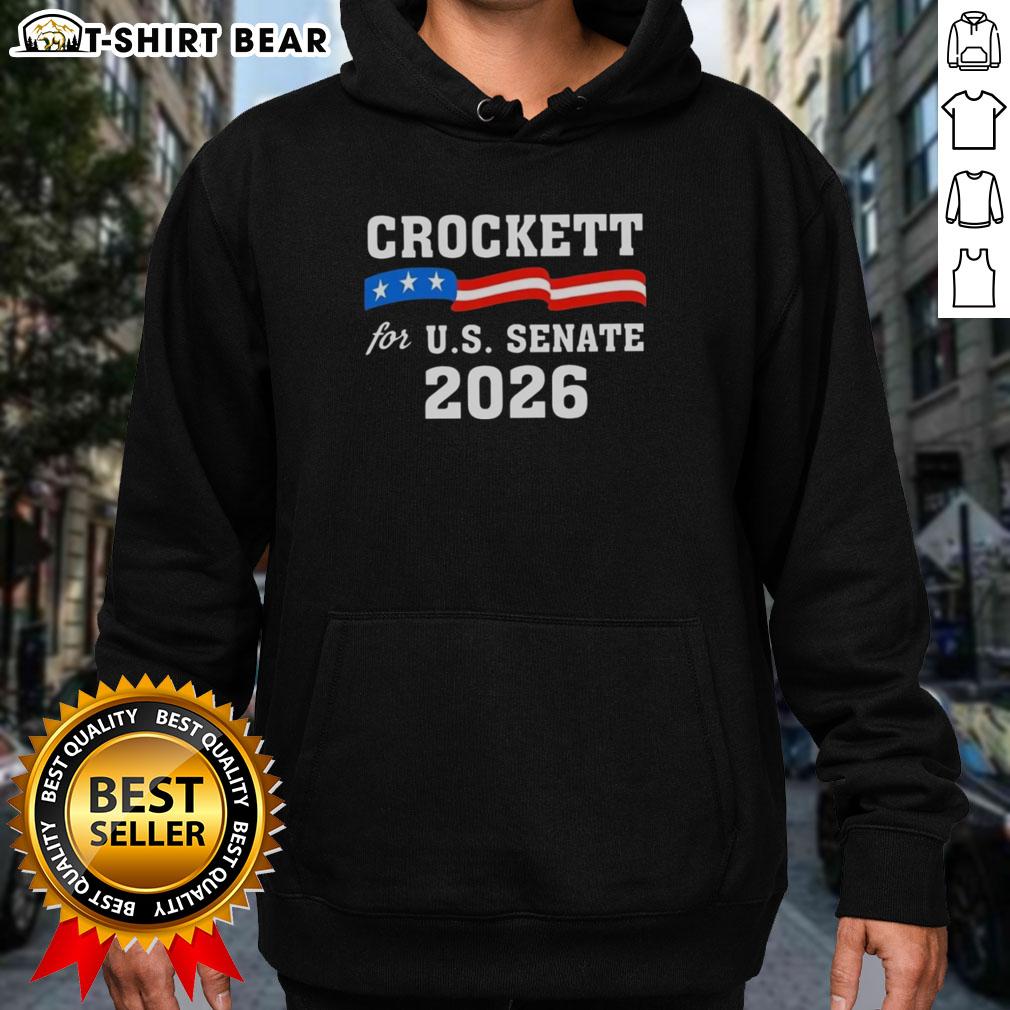 Good Crockett for US Senate 2026 hoodie in navy, featuring bold campaign logo, perfect for supporters and fans.