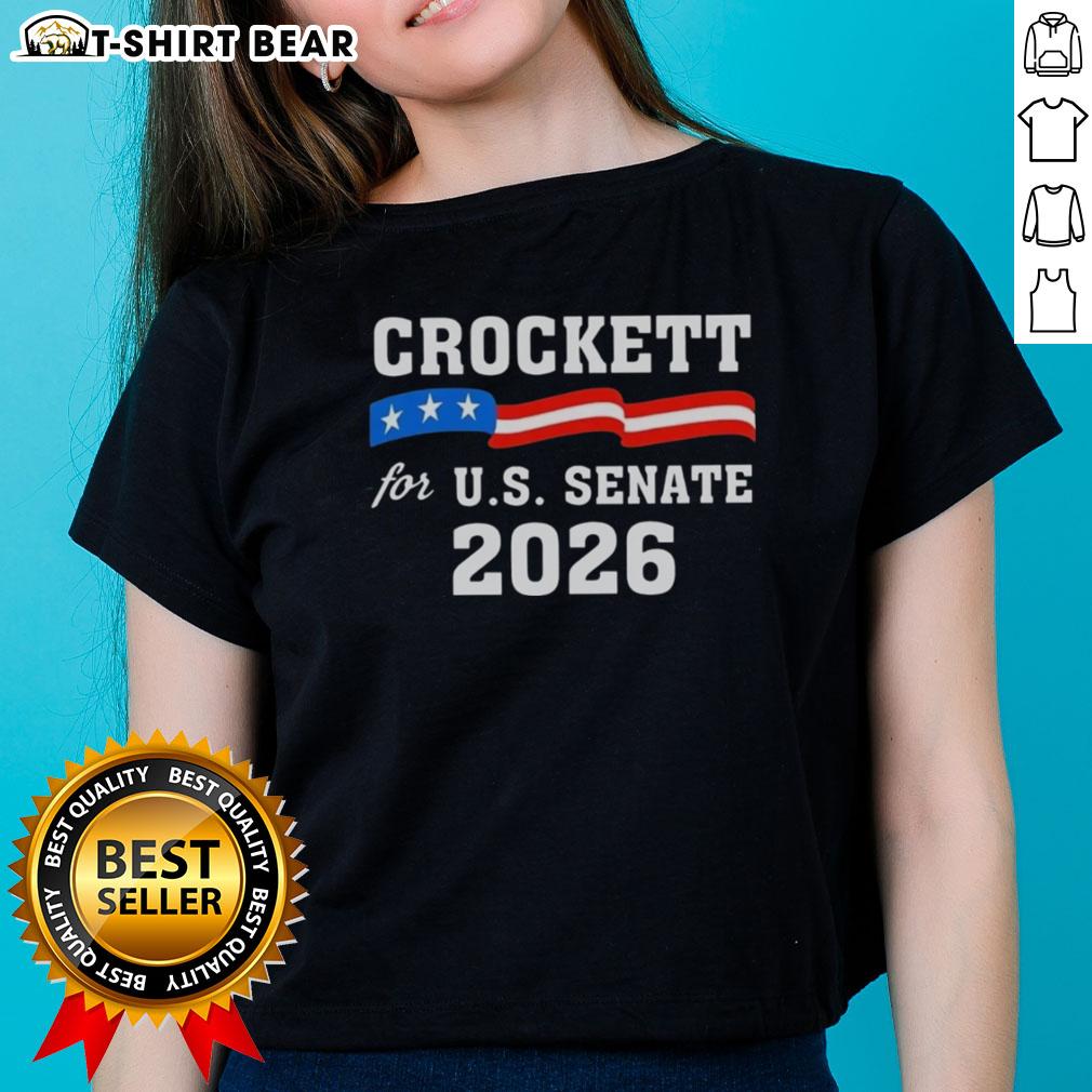 Good Crockett for US Senate 2026 ladies tee featuring a stylish design promoting the campaign for women's empowerment.