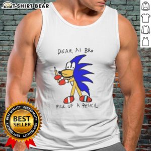 Good Dear AI Bro pick up a pencil tank top featuring a playful design perfect for casual wear and creative vibes.