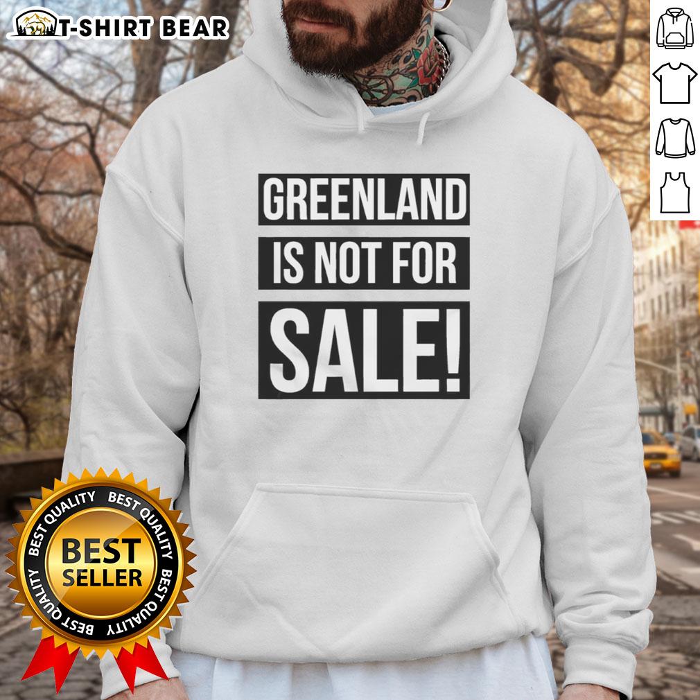 Good Greenland Is Not For Sale retro hoodie featuring bold text and a stylish design in vibrant colors.