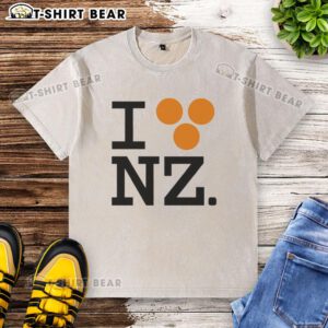 Good I Love NZ Orlando Bloom washed t-shirt featuring a stylish design and vibrant colors, perfect for fans.