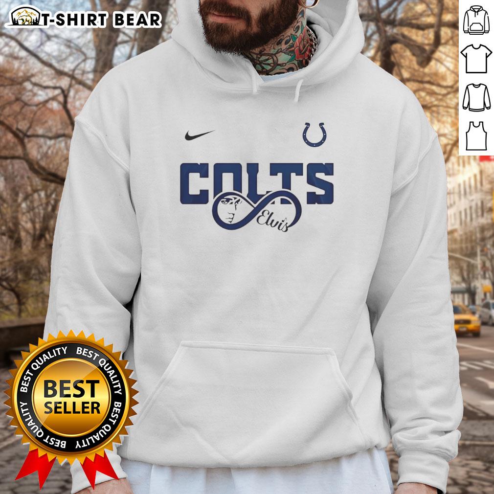 Indianapolis Colts NFL Elvis Presley Loves You fan hoodie featuring bold team colors and graphics for passionate fans.
