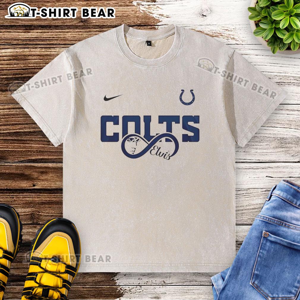 Good Indianapolis Colts NFL Elvis Presley Loves You Fan Washed T-Shirt featuring a vintage design for passionate fans.