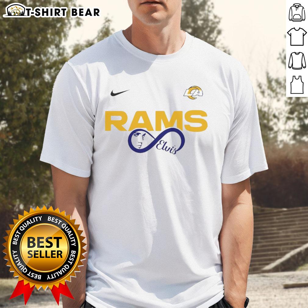 Good Los Angeles Rams NFL Elvis Presley Loves You fan t-shirt featuring vibrant graphics and a stylish design for fans.