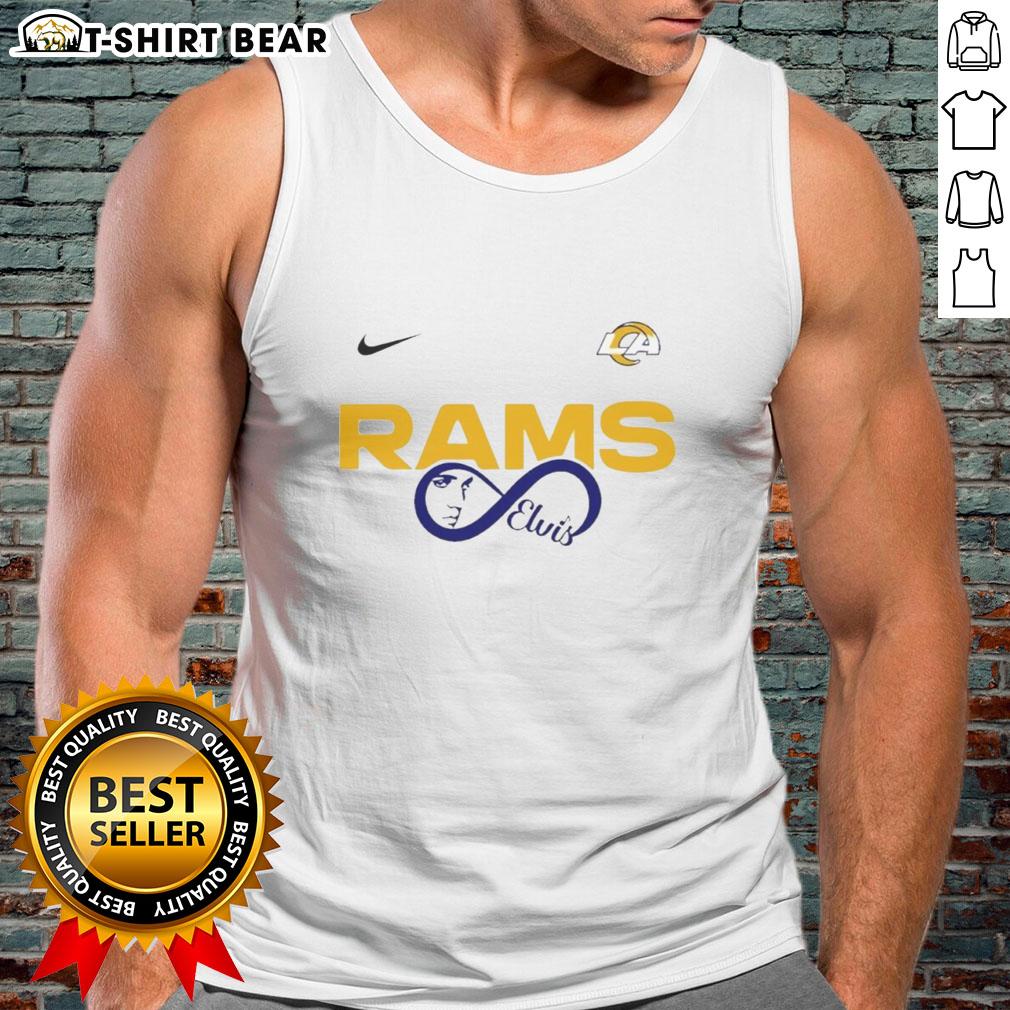 Good Los Angeles Rams NFL Elvis Presley Loves You fan tank top featuring vibrant colors and stylish design for sports enthusiasts.