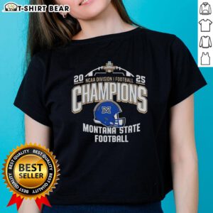 Good Montana State Bobcats NCAA Division I Football Champions 2025 Ladies Tee featuring team colors and logo.