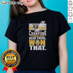 Good Pittsburgh Steelers 2025 AFC North Champions Been There Won That Ladies Tee showcasing team pride and style.