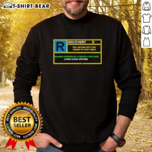 Good Recovery Rated R Sweatshirt in black, featuring a stylish design perfect for fitness enthusiasts and casual wear.
