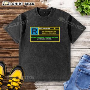 Good Recovery Rated R Washed T-Shirt in soft fabric, featuring a stylish design for casual wear. Perfect for comfort.