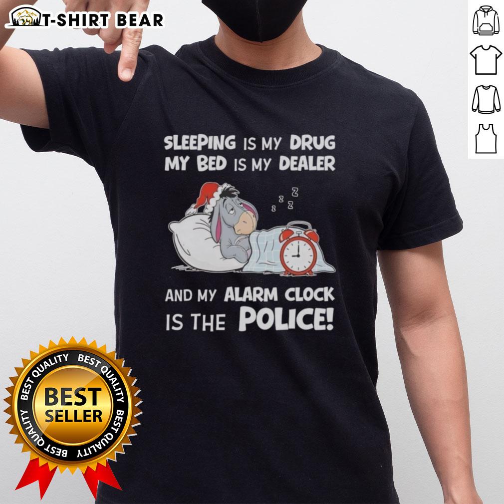 Good Sleeping Is My Drug T-Shirt featuring a fun quote about sleep, perfect for sleep enthusiasts and cozy wear.