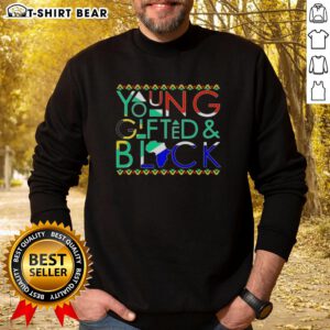 Alt Text: Hot Young Gifted and Black Africa Map Sweatshirt featuring a stylish design celebrating African heritage and culture.