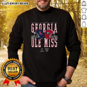 2026 Sugar Bowl sweatshirt featuring Ole Miss vs. Georgia helmet matchup, perfect for college football fans.