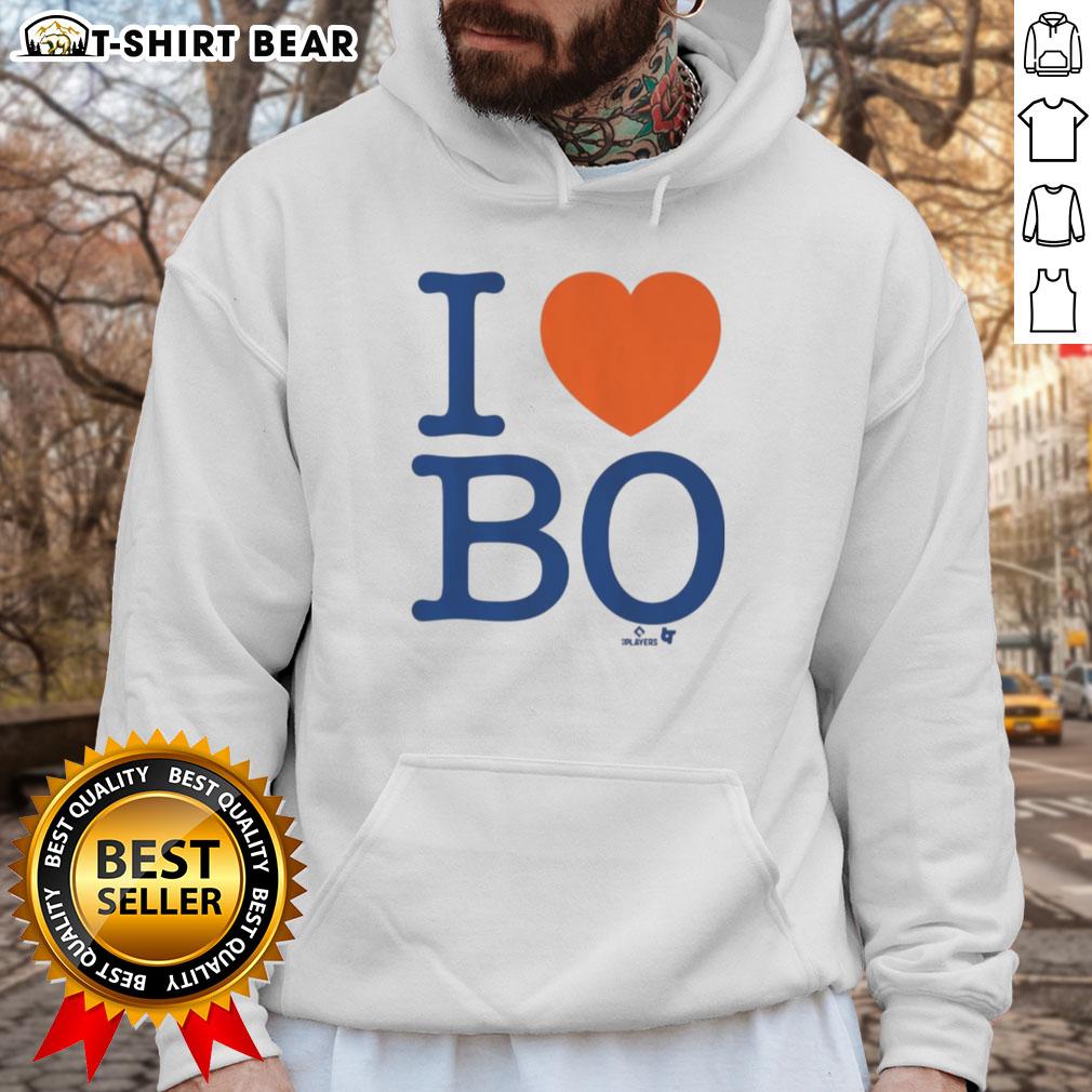 Nice Bo Bichette I Heart Bo hoodie featuring vibrant graphics celebrating the Toronto Blue Jays star player.