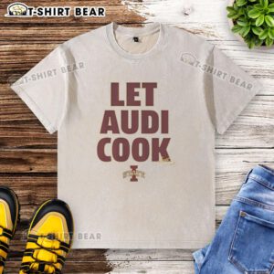 Nice Iowa State Cyclones Let's Audi Cook Signature Washed T-Shirt in red, showcasing team spirit and casual style.