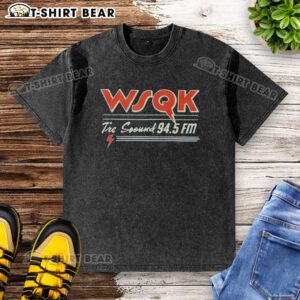 Nice Lucas Sinclair WSQK 94.5 FM washed t-shirt in soft fabric, perfect for fans of the show and casual wear.